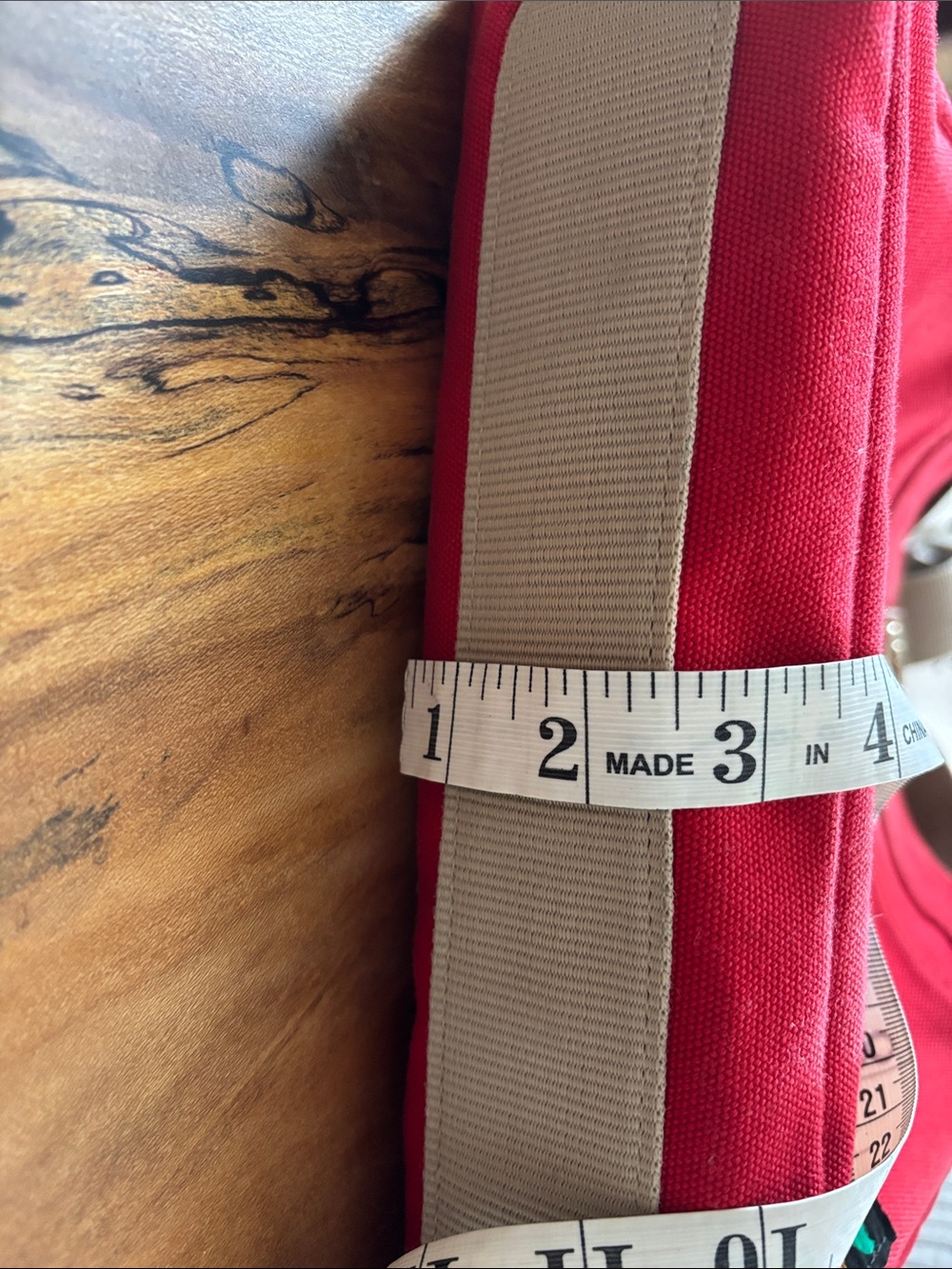 Dooney & Bourke Red Canvas Crossbody with Tan Strap - Picture 8 of 9